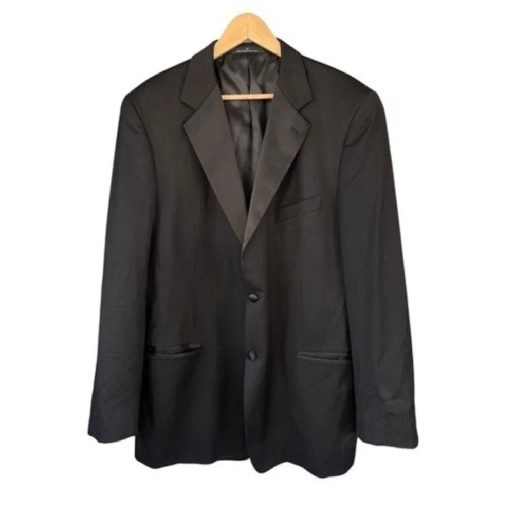 Joseph Abboud‎ Black Tie Blazer 46 Long Loro Piana Wool Tuxedo Jacket